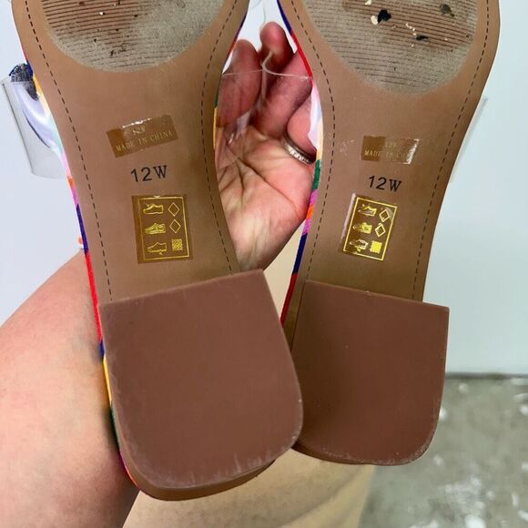 J. Renee Women’s Roline Clear/Bright Multi Beaded Fish Slip In Block Heel Sandal - Picture 5 of 14